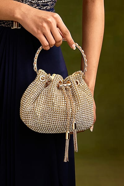 Gold Faux Leather Bucket Bag by Be Chic-POPULAR PRODUCTS AT STORE