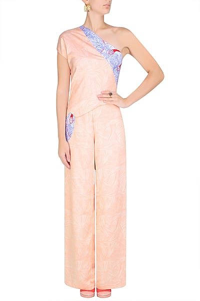 Nude Vein and Flesh Print Relax Pants by Bhoomika Chouhan