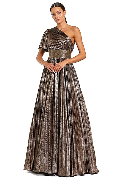 Bronze Polyester Gown by Mac Duggal