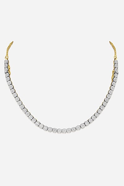 14kt Yellow Gold Finish Diamond Chain Necklace by Nornament
